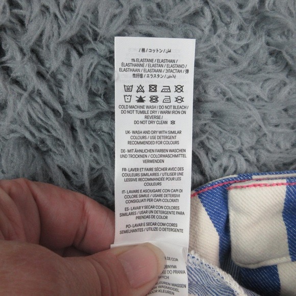 Mini Boden Shorts Girls 6-7Y Blue White Stripe Cotton Denim Pockets 20x1.5* NWT - Picture 11 of 14